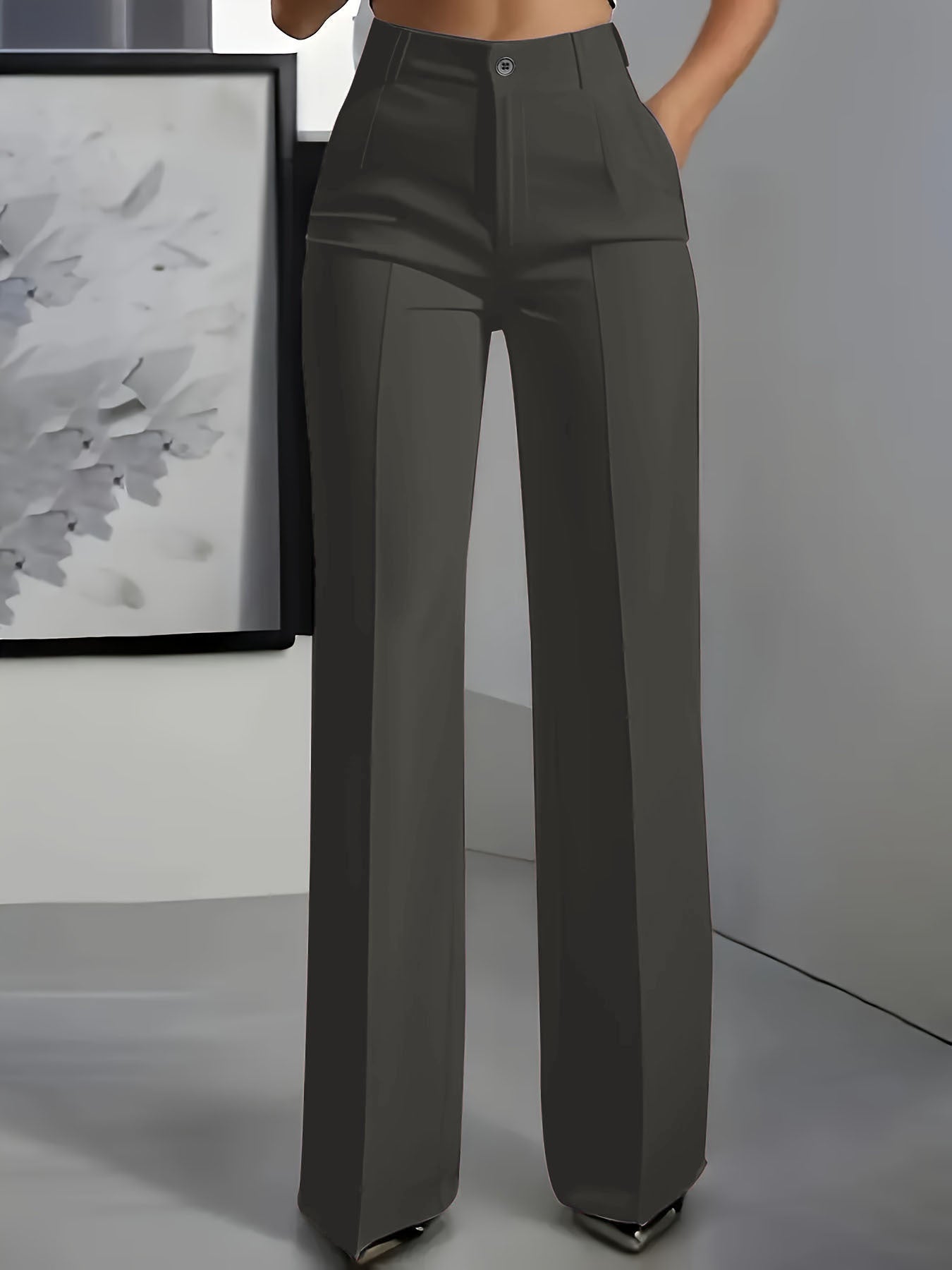 Pantalones de mujer de talle alto y cintura elástica