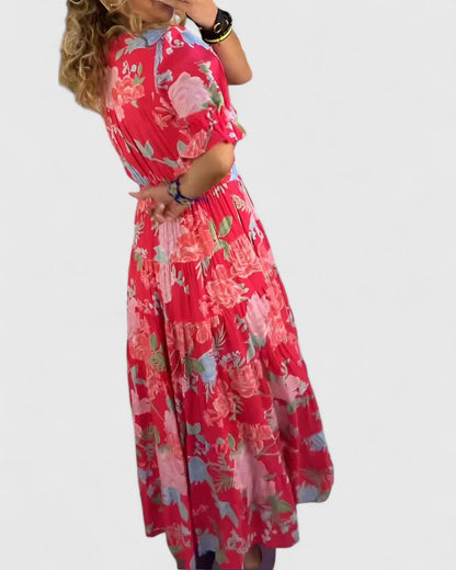 Miriam – Vestido floral con cuello en V