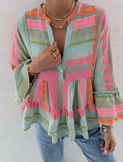 Sirenia Blusa Boho Impresa