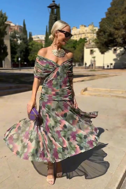 Luisa | Elegante vestido largo de fiesta con cuello en V