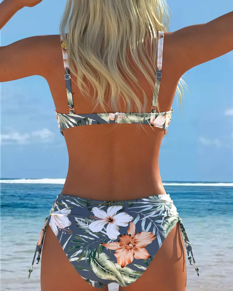 Elegante Bikini de Dos Piezas con Estampado
