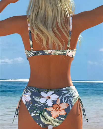 Elegante Bikini de Dos Piezas con Estampado