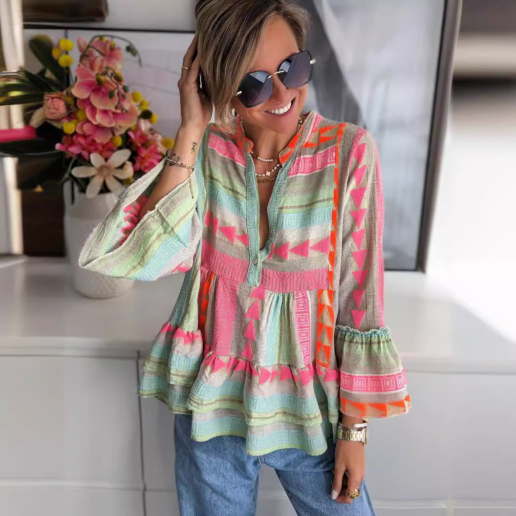 Sirenia Blusa Boho Impresa
