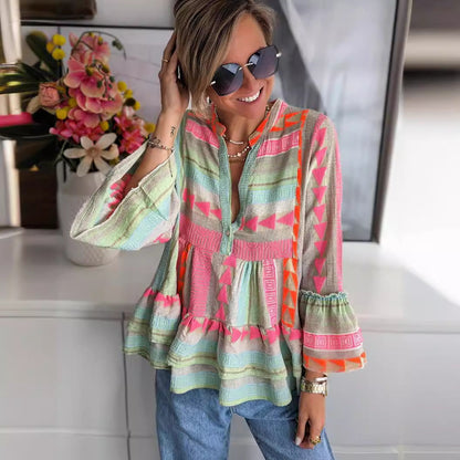 Sirenia Blusa Boho Impresa
