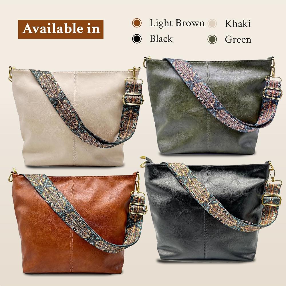 Elegante bolsa de hombro de piel vintage