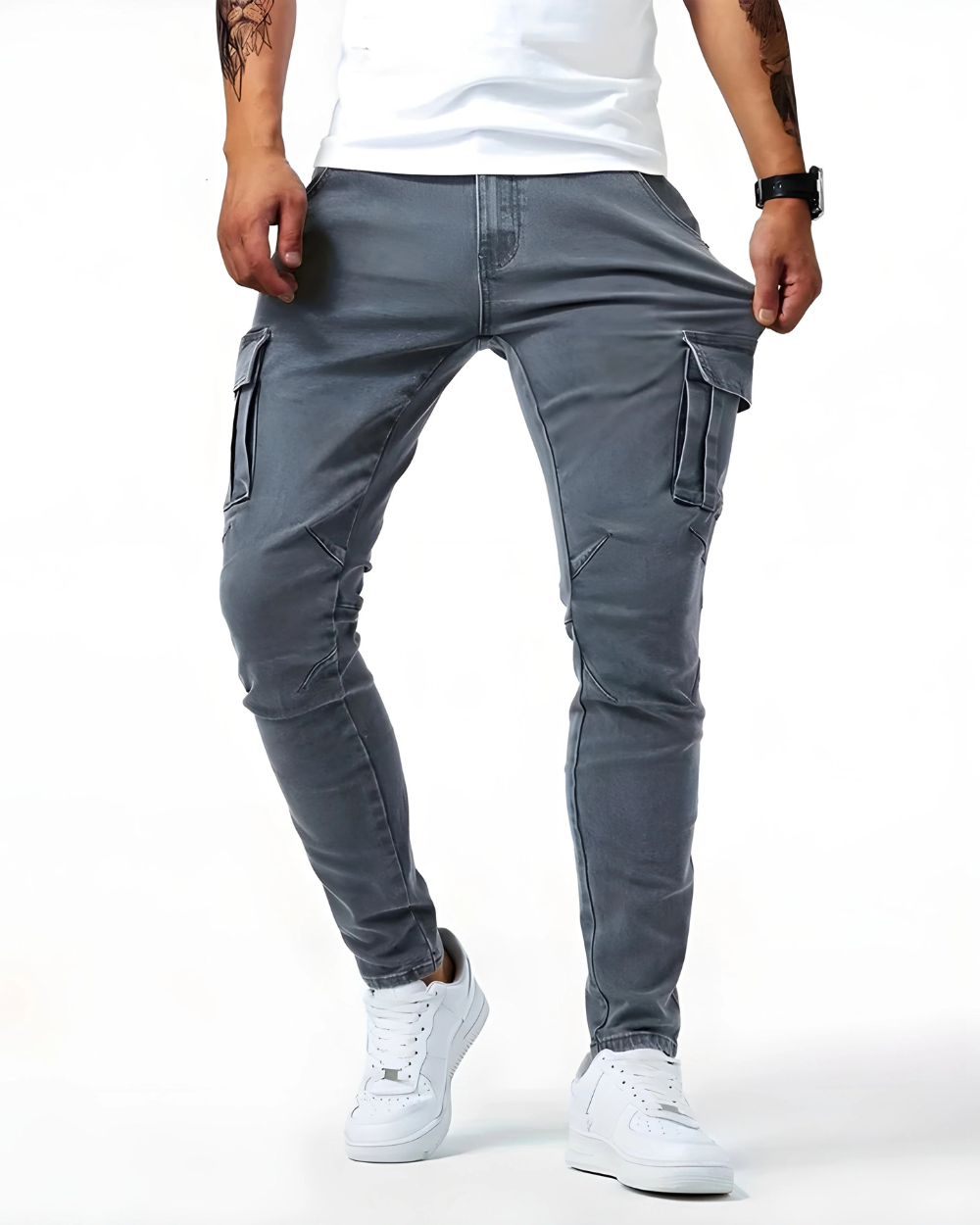 Martino™ | Pantalones cargo elasticizados Marino
