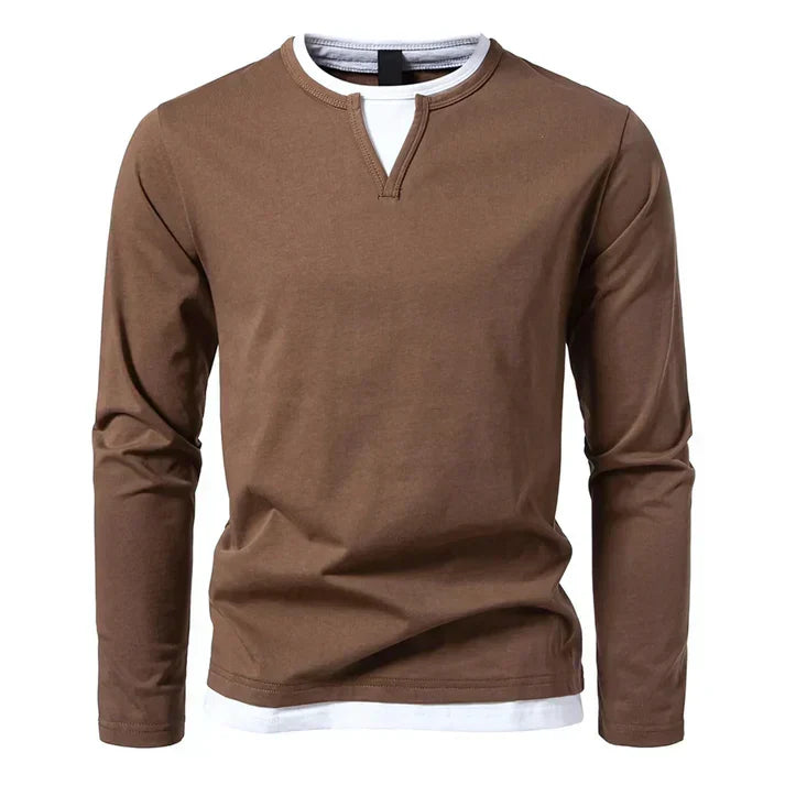 Camiseta de manga larga premium en algodón peinado