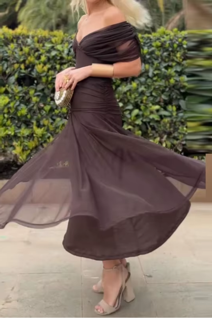 Luisa | Elegante vestido largo de fiesta con cuello en V