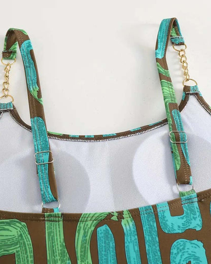 Elegante Bañador de Una Pieza con Tirantes