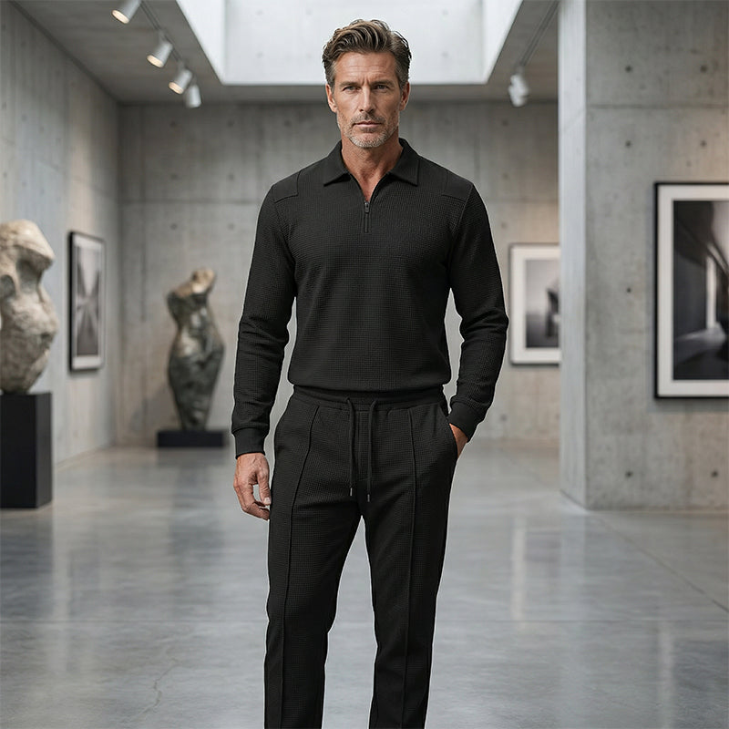 Damián | Conjunto de Sudadera Waffle y Pantalón Recto