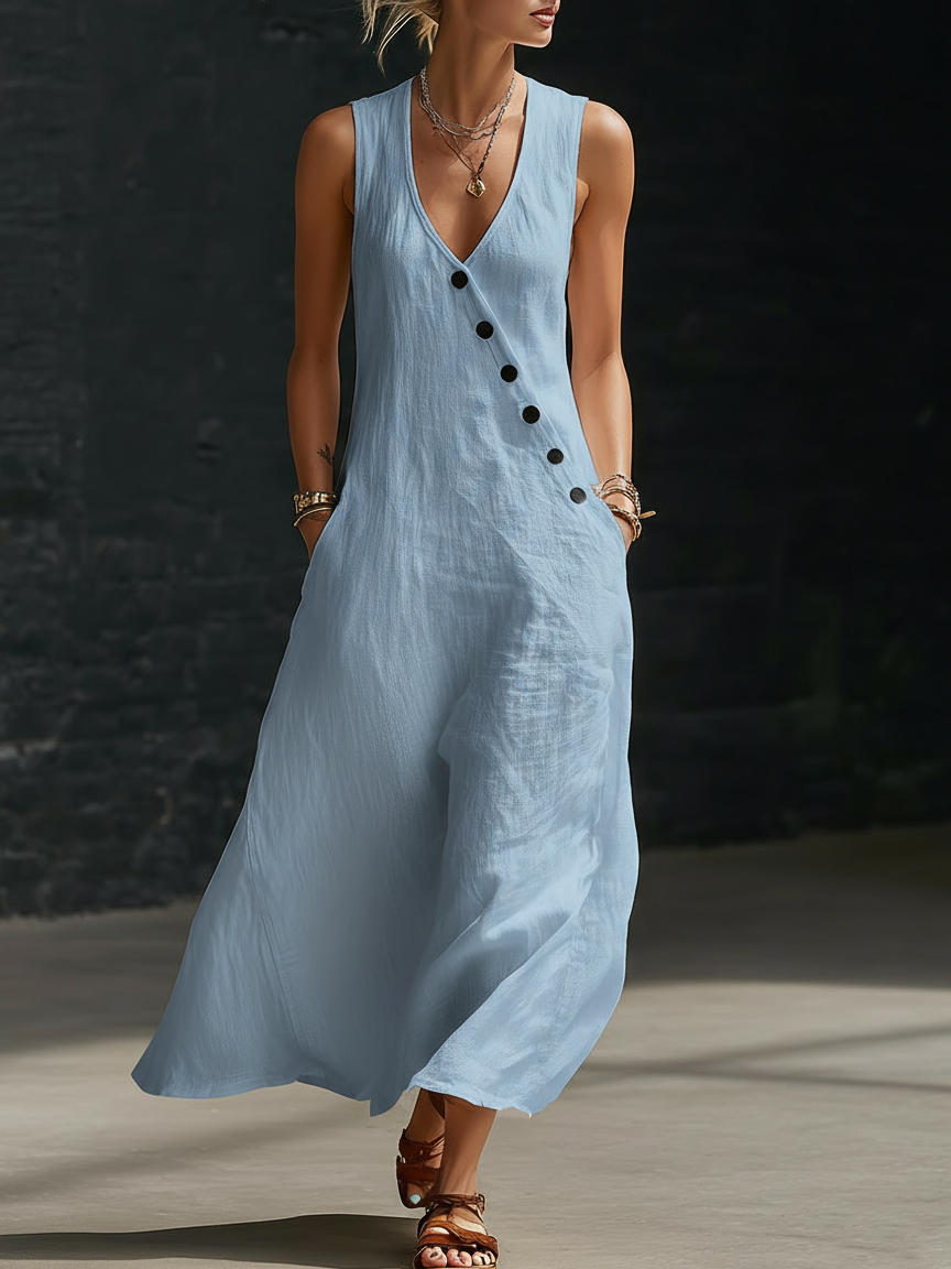 Daniela | Vestido Botoné Minimalista y Acogedor