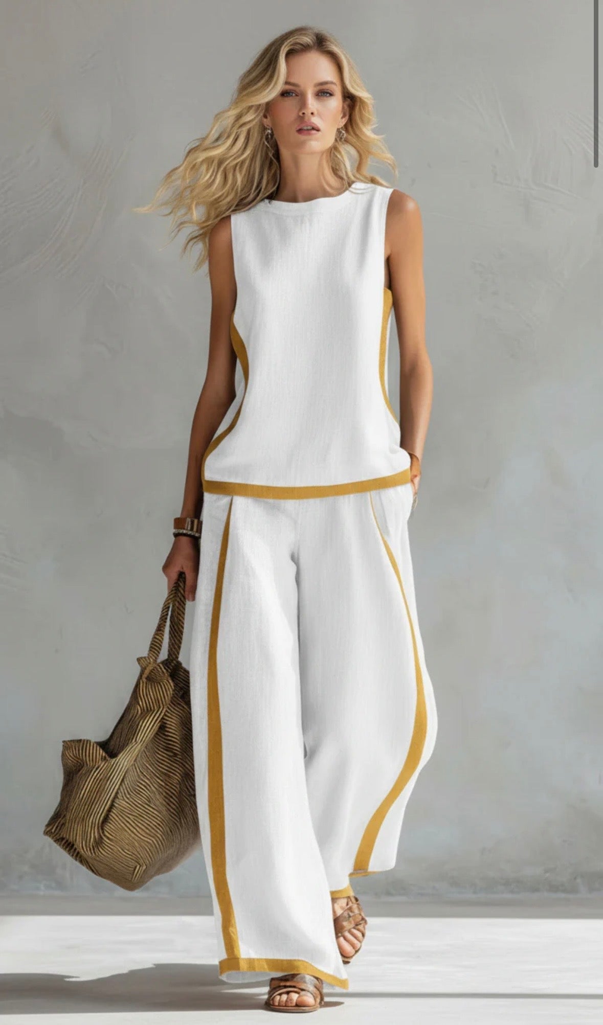 Leila | Conjunto Elegante en Algodón y Lino