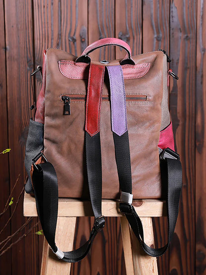 Gabriela | Mochila de Cuero Multicolor con Cremallera