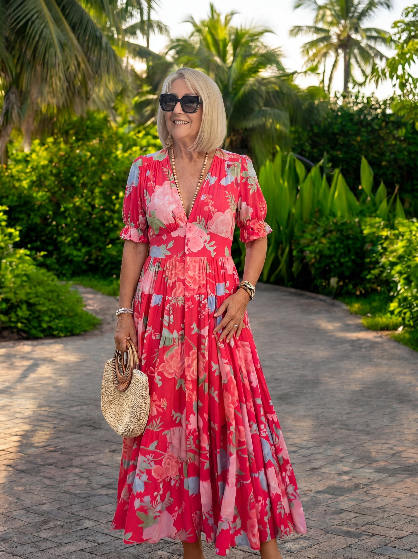 Miriam – Vestido floral con cuello en V