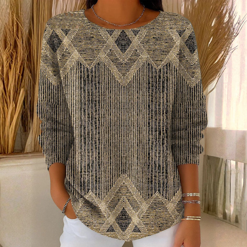 Mangas Largas Camiseta Rayada Vintage