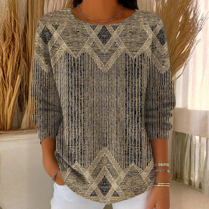 Mangas Largas Camiseta Rayada Vintage