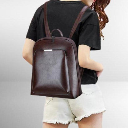 Elegante mochila clásica de doble cremallera