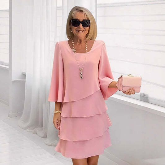 Maria – Elegante vestido midi con volantes