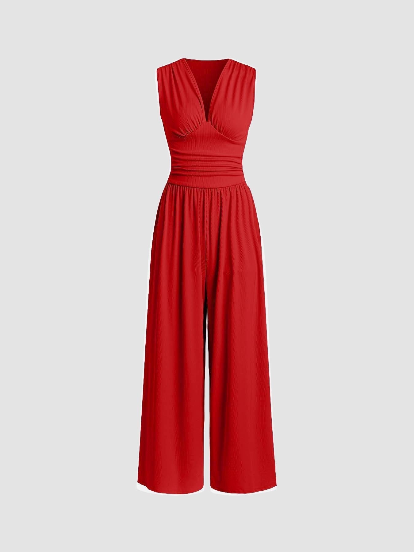 CARIDAD – Mono Chic Sin Mangas de Pierna Ancha