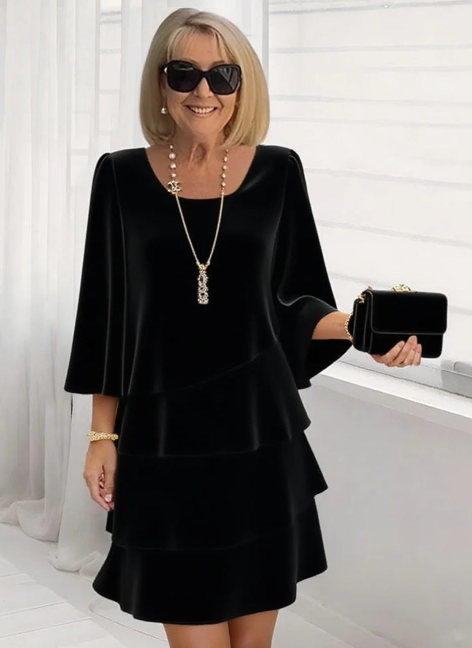 Maria – Elegante vestido midi con volantes