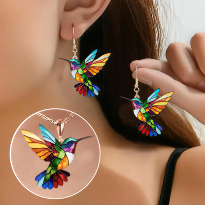 MALIA™ | Pendientes Colibrí y Collar