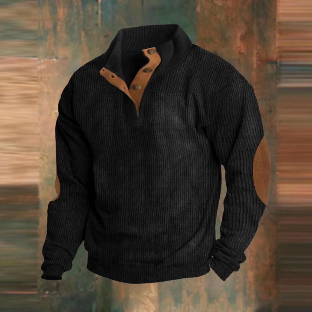 Sudadera de lujo con cuello alto y mangas largas