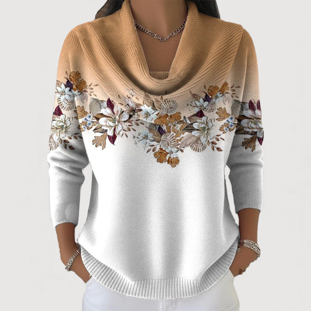Alora | Suéter de flores con escote suave
