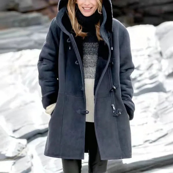 Daphne – Abrigo de Invierno con Capucha de Forro Polar Vintage para Mujeres
