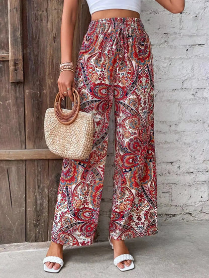 Pantalones Anchos con Estampado Vintage