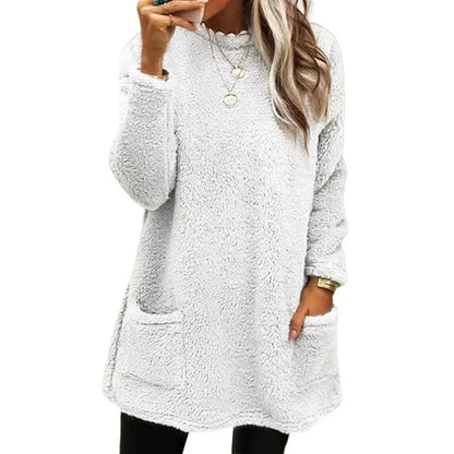 Camille – Sudadera con capucha y bolsillo sonriente para mujer