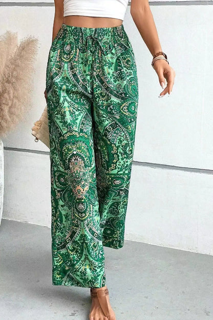 Pantalones Anchos con Estampado Vintage