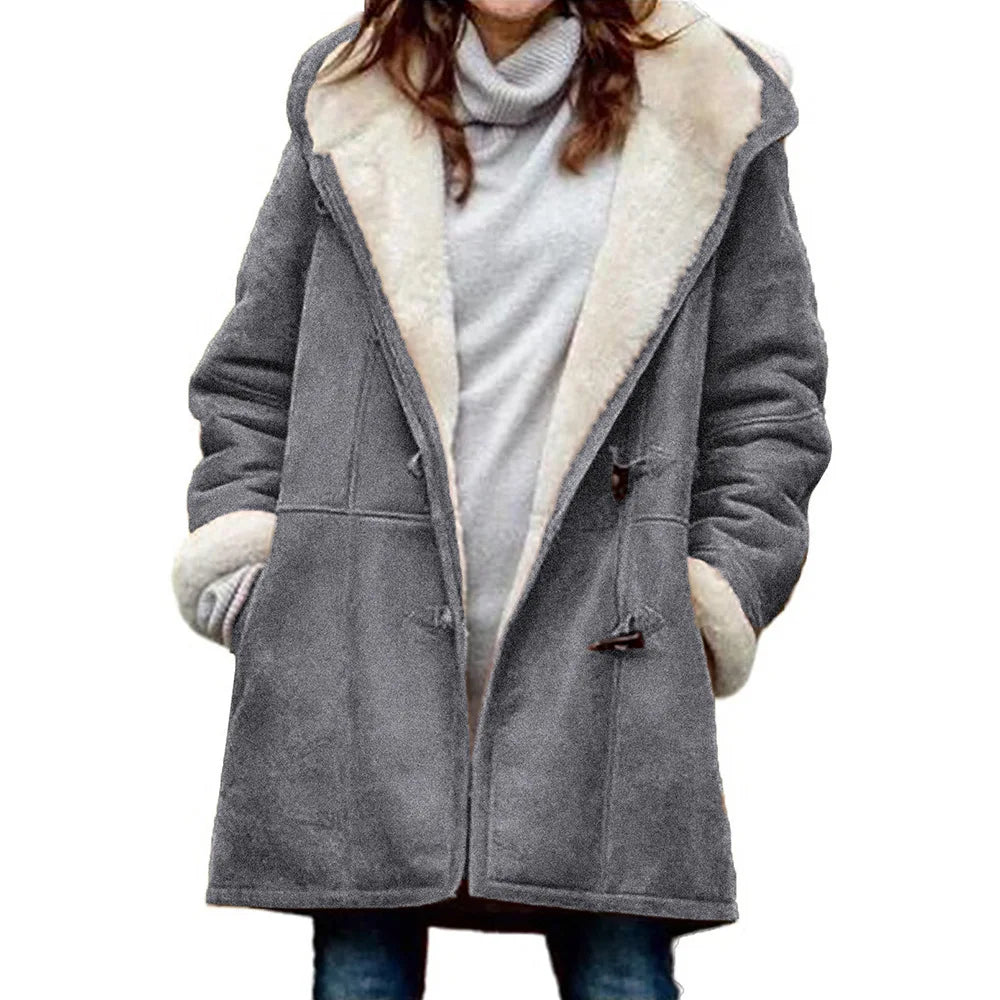 Daphne – Abrigo de Invierno con Capucha de Forro Polar Vintage para Mujeres