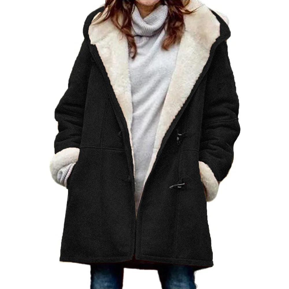 Daphne – Abrigo de Invierno con Capucha de Forro Polar Vintage para Mujeres