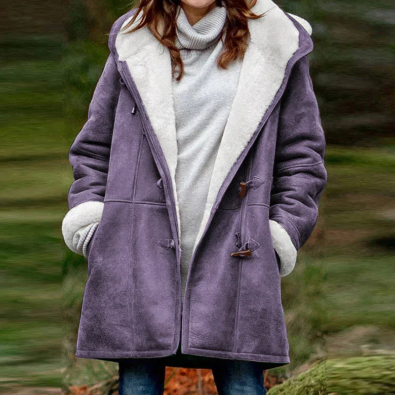 Daphne – Abrigo de Invierno con Capucha de Forro Polar Vintage para Mujeres