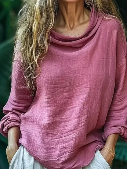 Seraphina – Top de Manga Larga con Cuello Mock para Mujeres