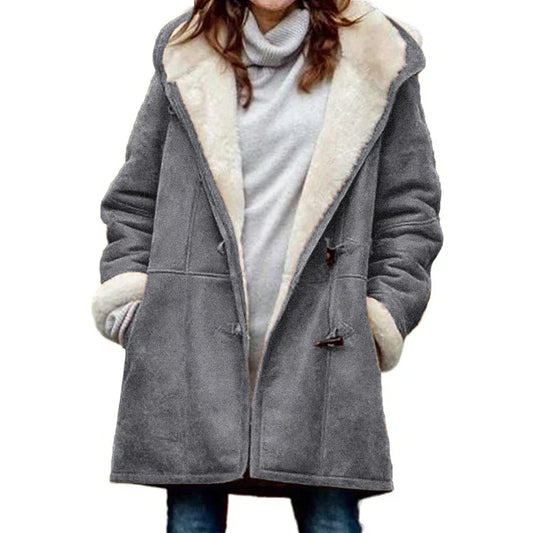 Daphne – Abrigo de Invierno con Capucha de Forro Polar Vintage para Mujeres