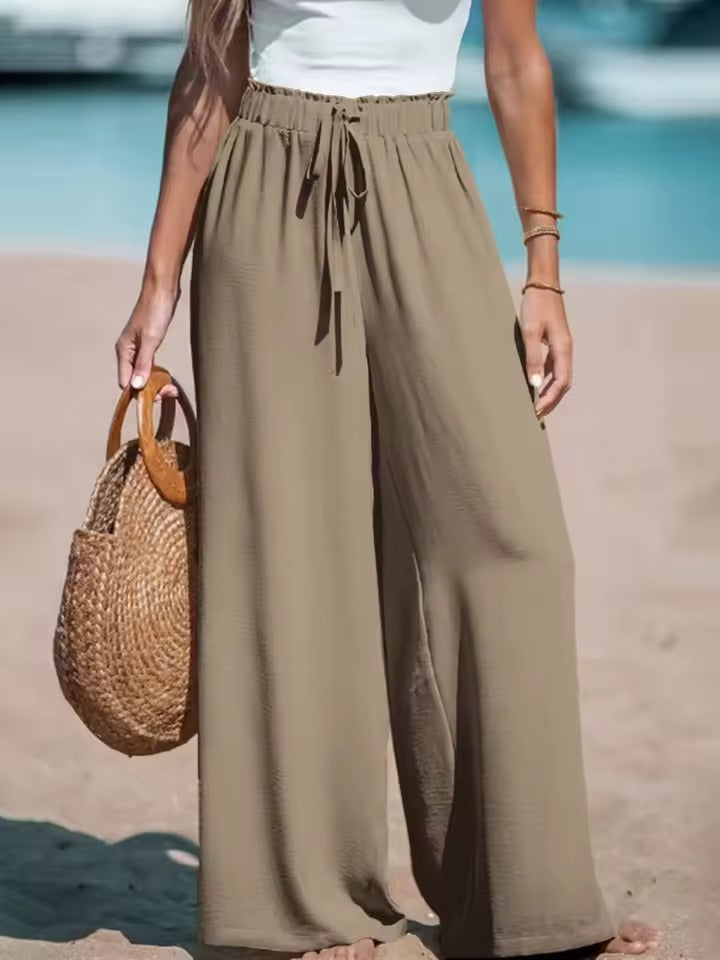 Pantalones Anchos con Cintura Cómoda