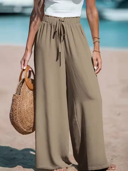 Pantalones Anchos con Cintura Cómoda