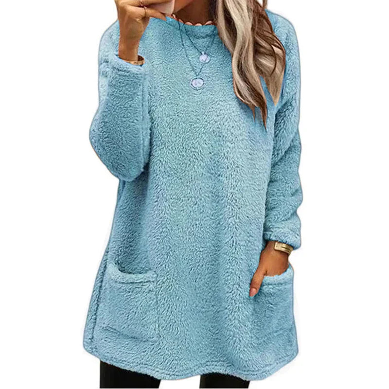 Camille – Sudadera con capucha y bolsillo sonriente para mujer
