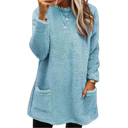 Camille – Sudadera con capucha y bolsillo sonriente para mujer