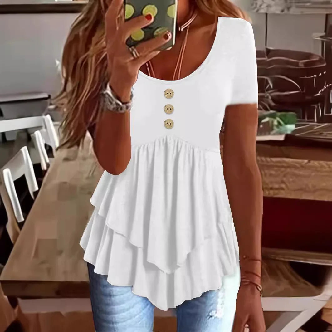 BELLE Blusa Vintage con Volantes
