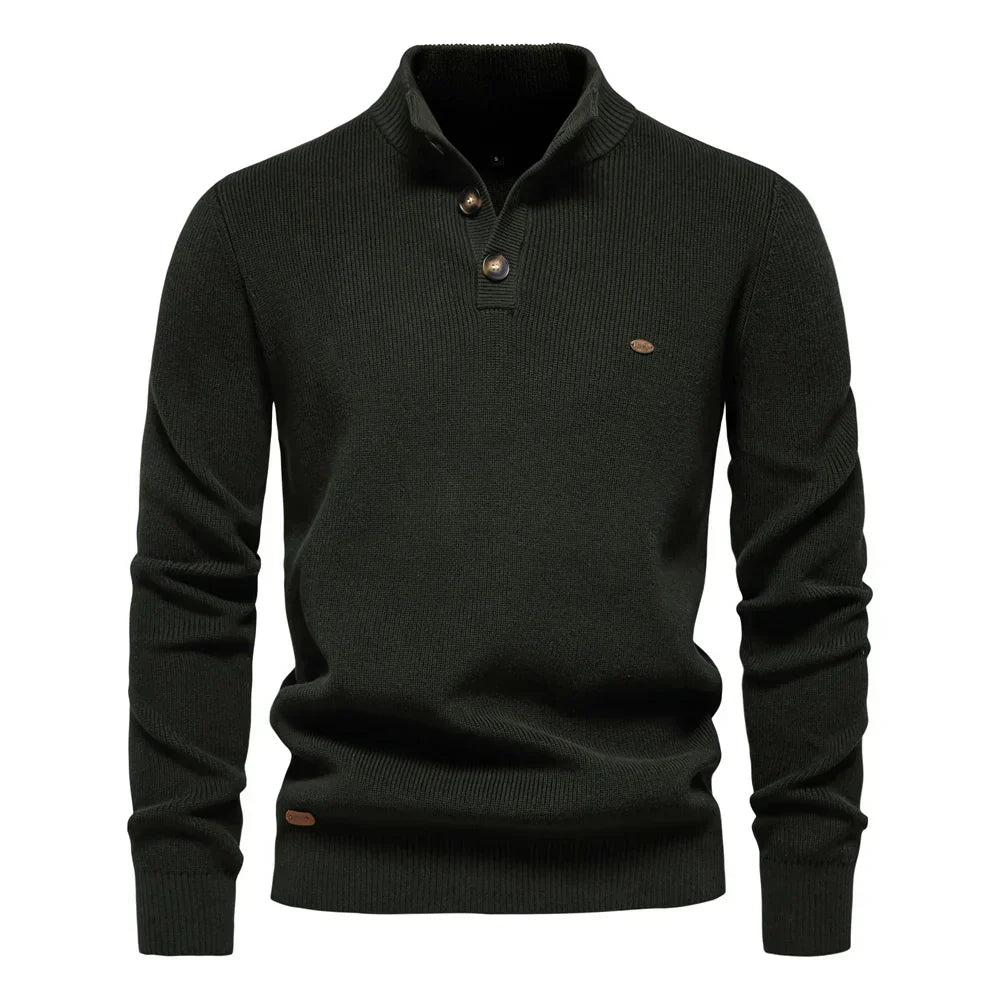 Suéter elegante para hombres con diseño de botones