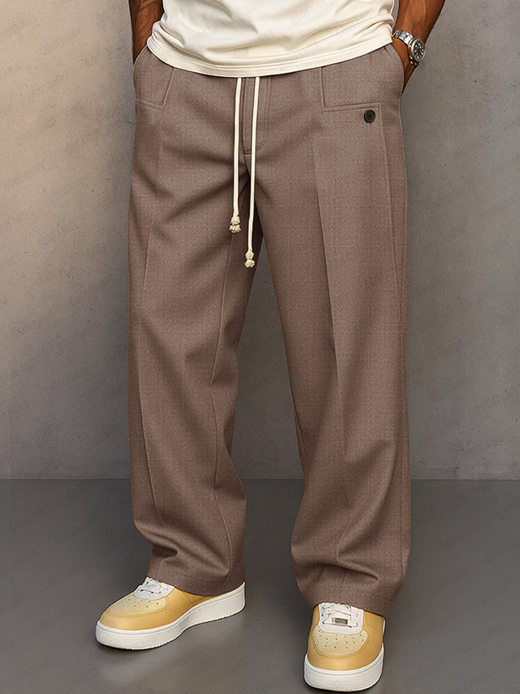 Pantalones de tiro ajustable de estilo urbano cómodo