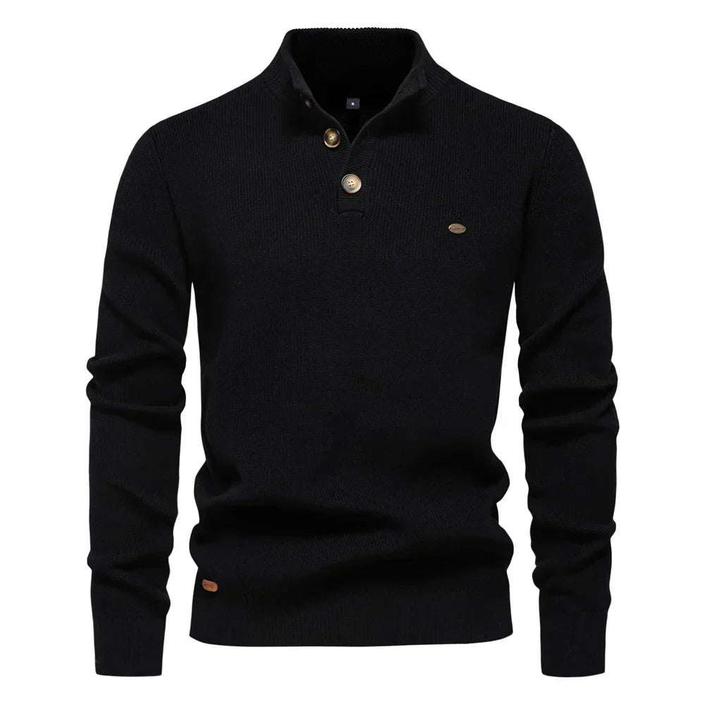 Suéter elegante para hombres con diseño de botones