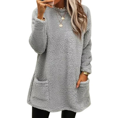 Camille – Sudadera con capucha y bolsillo sonriente para mujer