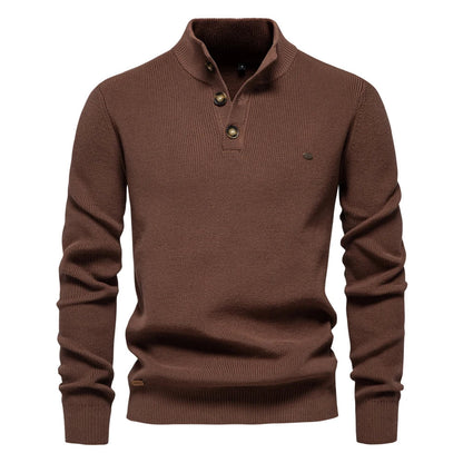 Suéter elegante para hombres con diseño de botones