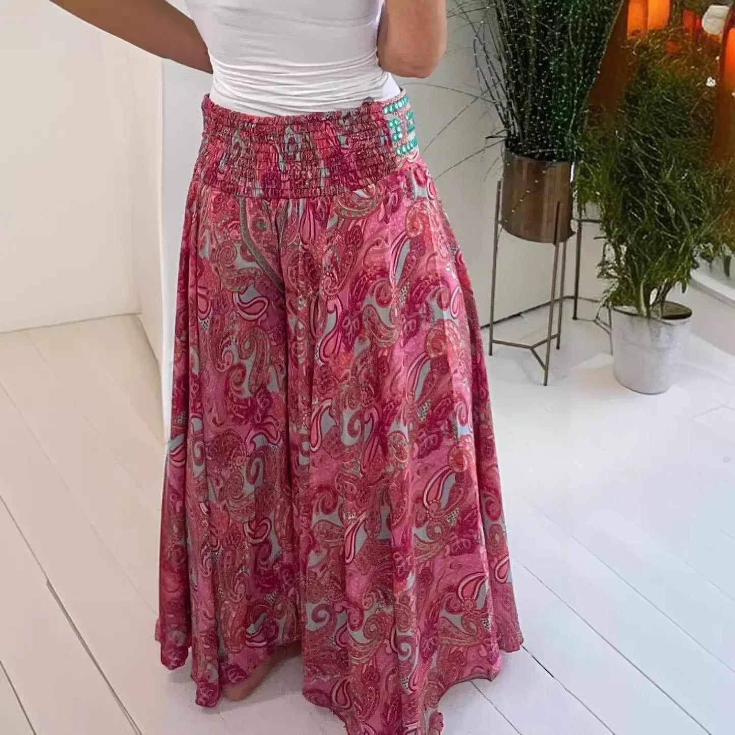 Pantalones Boho Anchos - Estilo Elegante