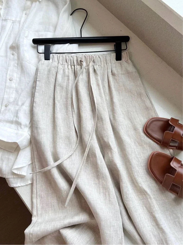 Pantalones Rectos de Cintura Alta AYLA