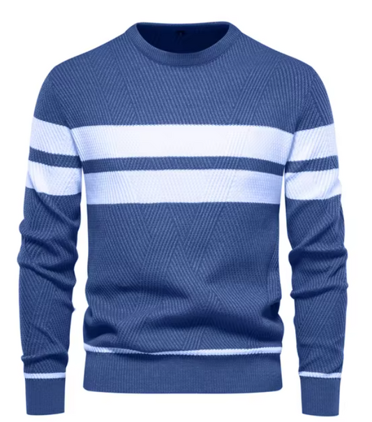 Suéter elegante para hombre con patrón de espiga