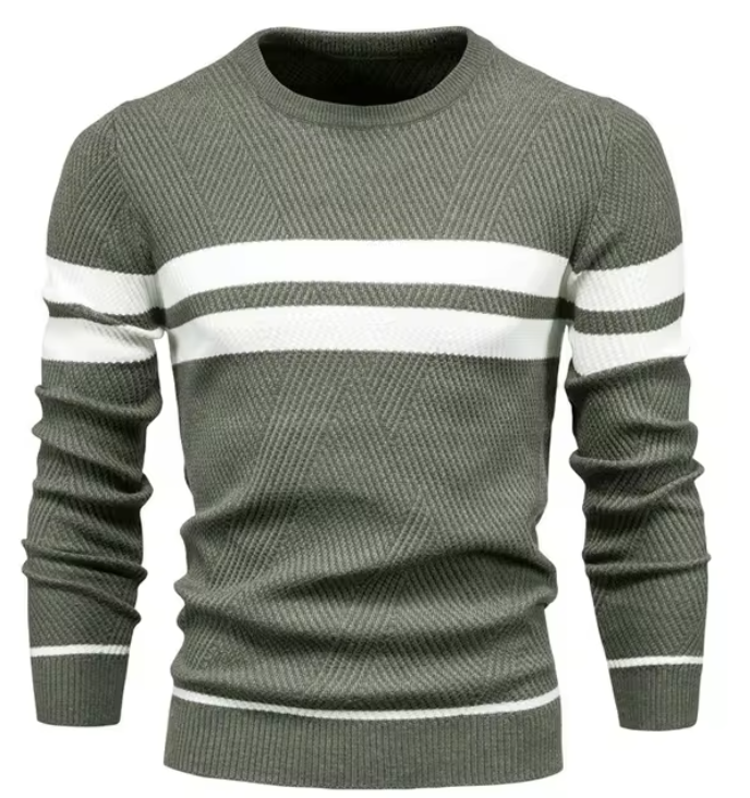 Suéter elegante para hombre con patrón de espiga